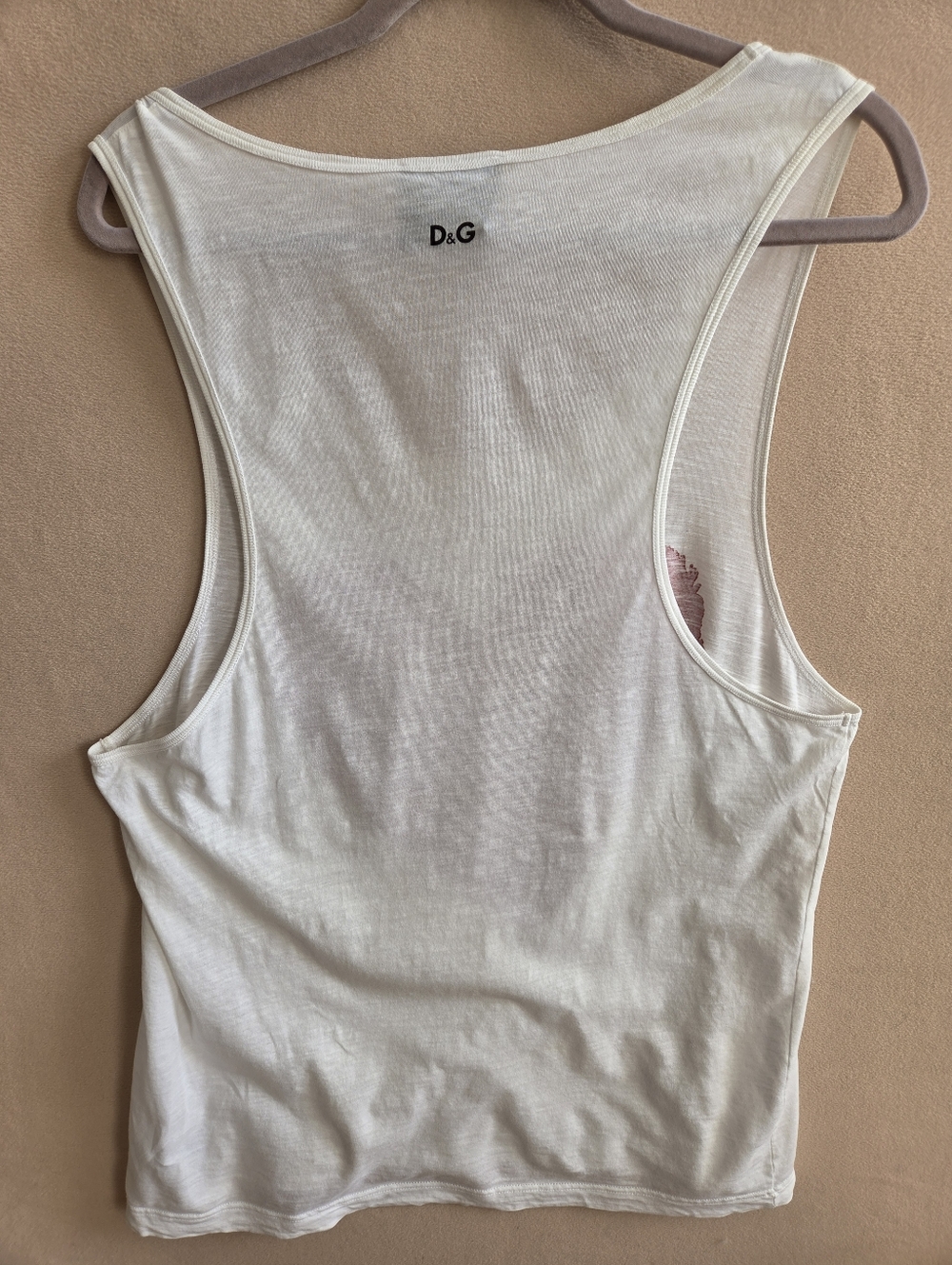 Dolce & Gabbana D&G Heart Graphic Tank Top White Italy Y2K Womens M L 52IT - Picture 4 of 10
